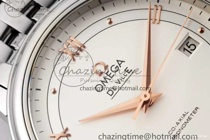 0503 Casual De Ville SS DIWF 1:1 Best Edition White Dial RG Markers on SS Bracelet MIYOTA 7847